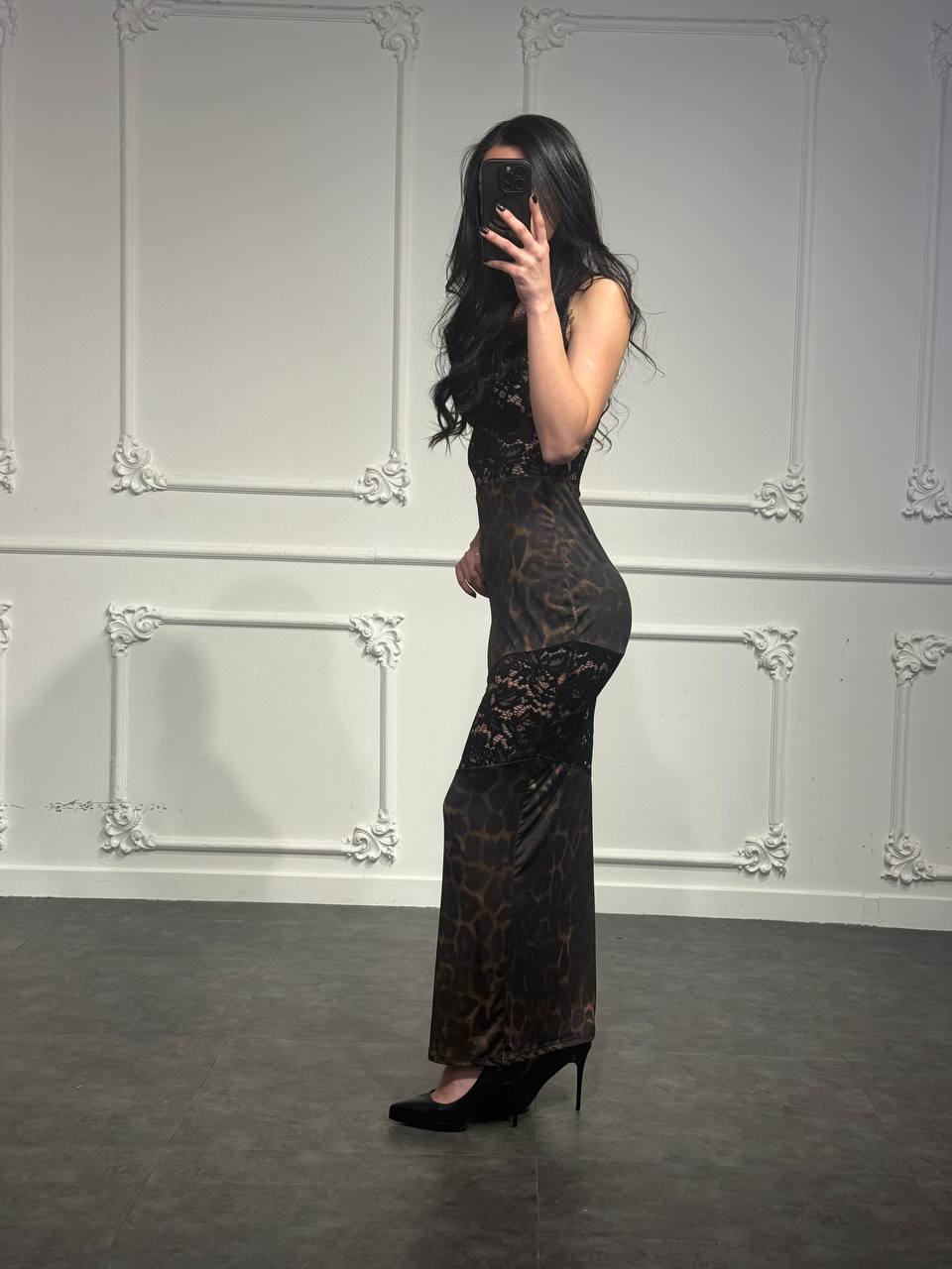 abito pizzo leopard - Dverso Fashion