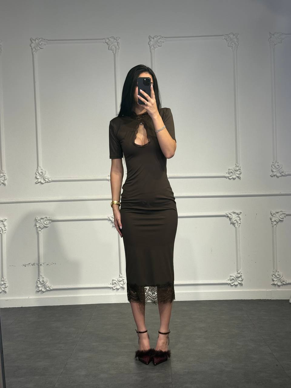 abito scollatura a goccia - Dverso Fashion