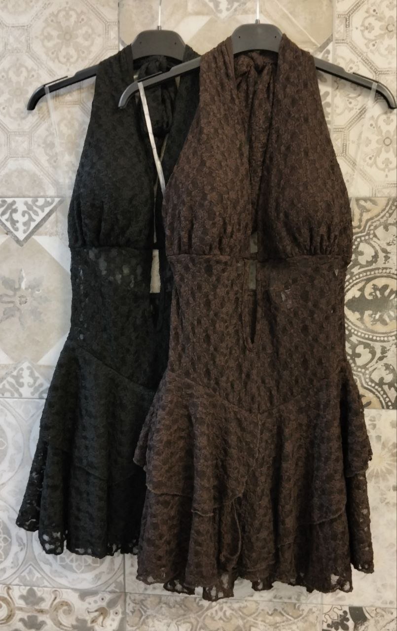 abito valeria in pizzo e gonna a balze - Dverso Fashion