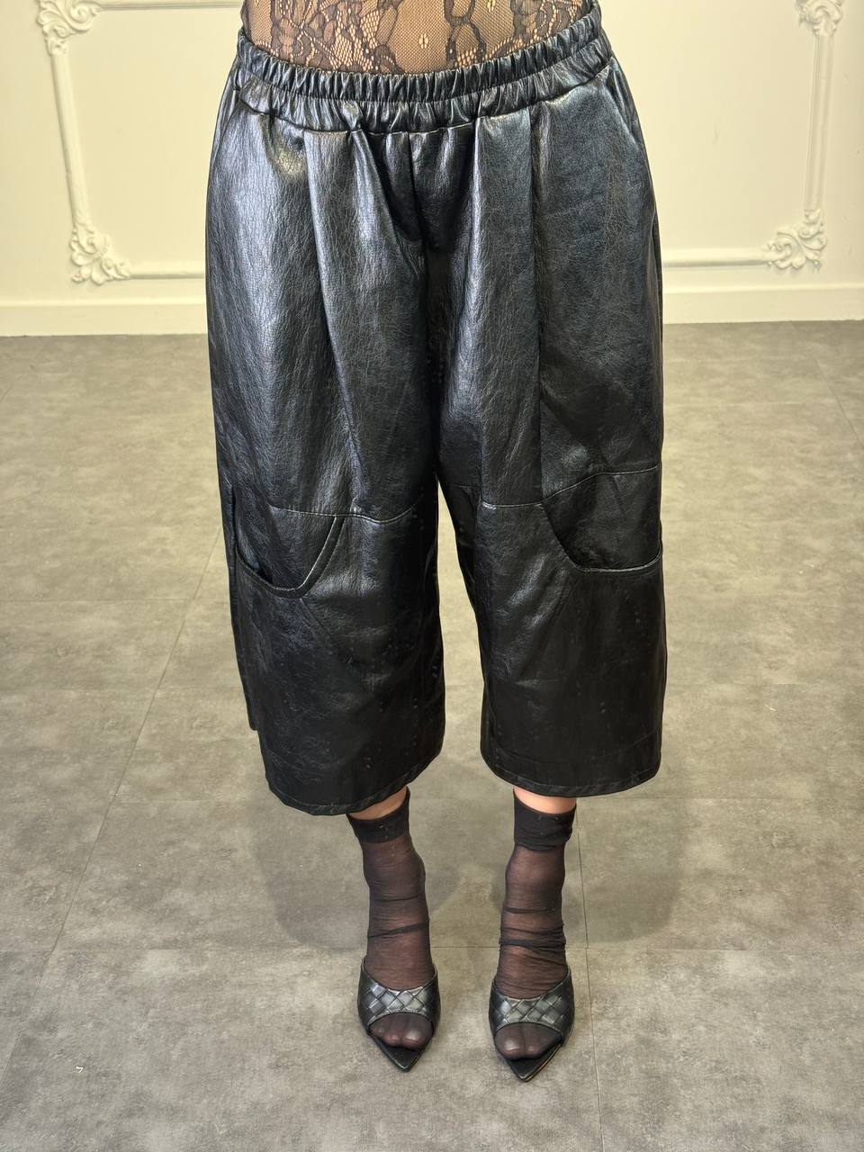 bermuda cargo in pelle - Dverso Fashion