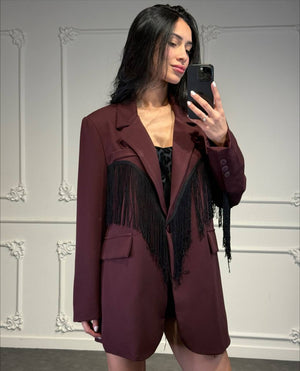 blazer con frange - Dverso Fashion