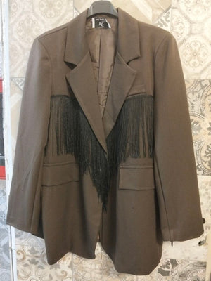 blazer con frange - Dverso Fashion