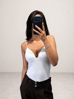 Body Modellante con Coppe Strutturate e Spalline Sottili - Dverso Fashion