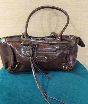 borsa a spalla in pelle lucida - Dverso Fashion