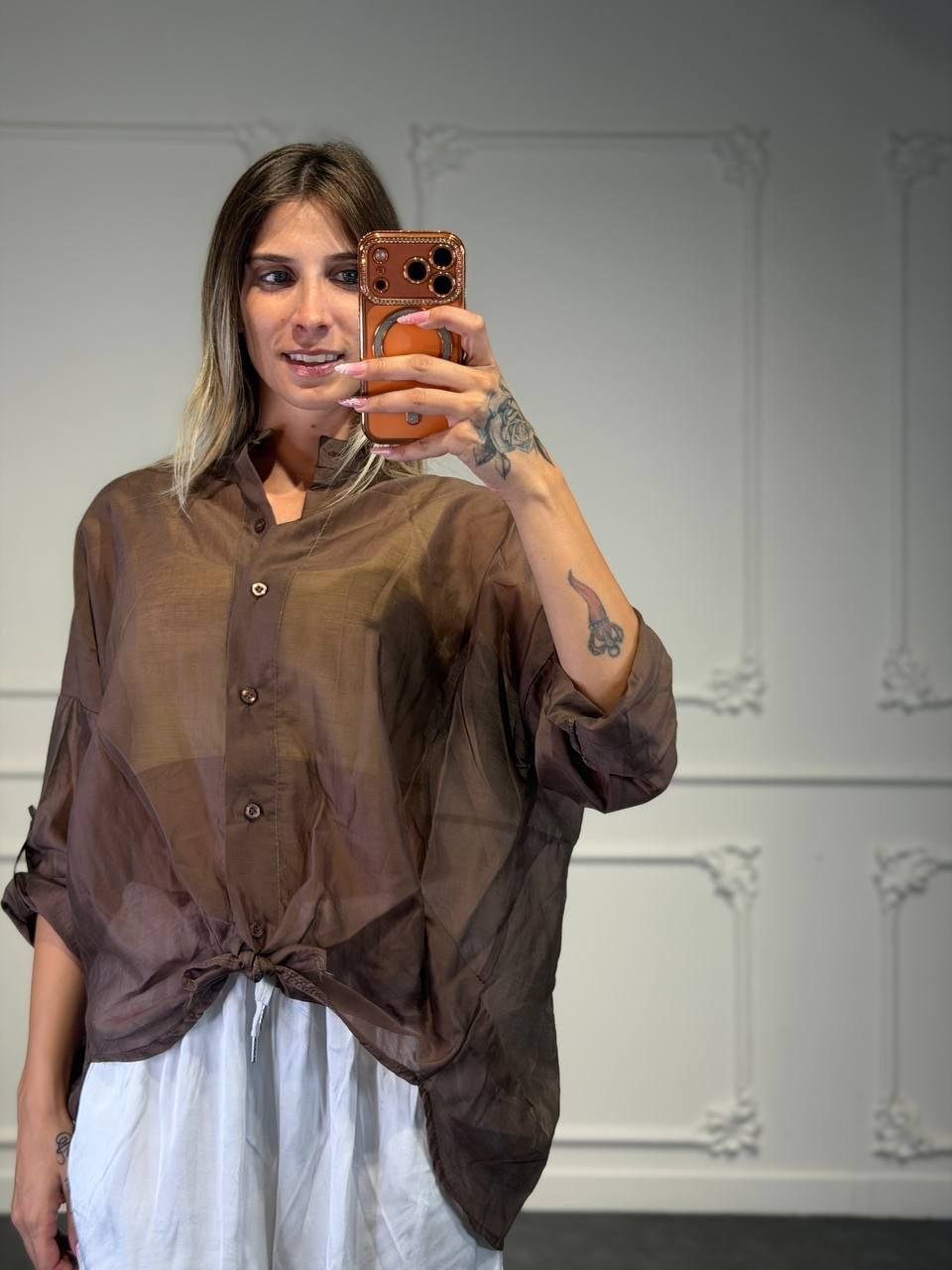 camicia crystal velata - Dverso Fashion