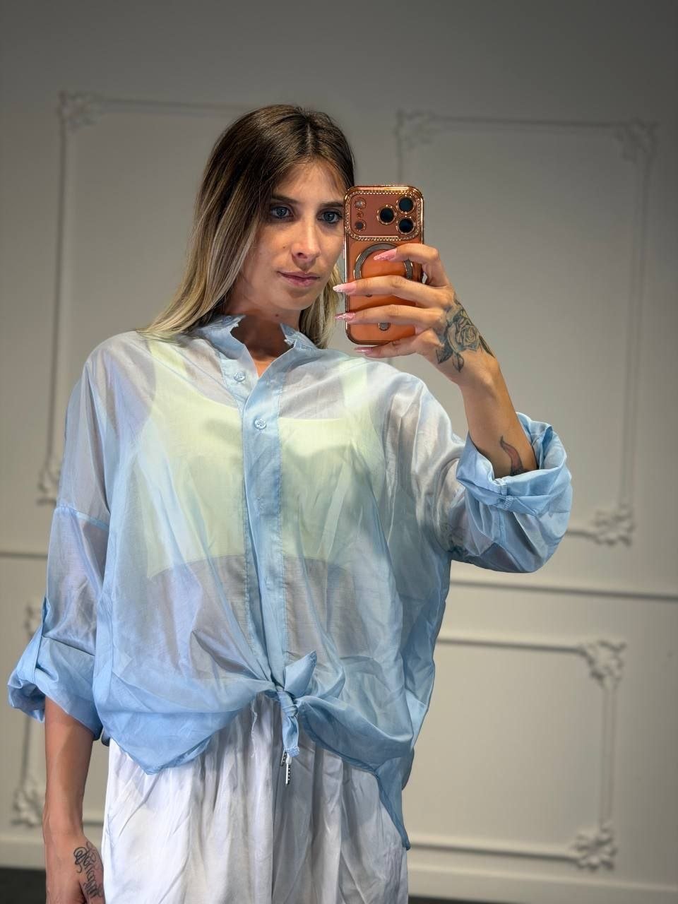 camicia crystal velata - Dverso Fashion