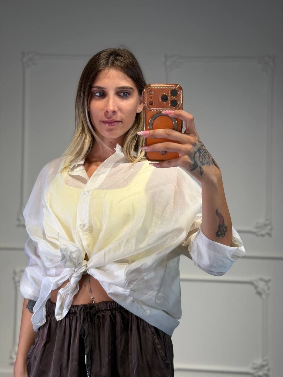 camicia crystal velata - Dverso Fashion