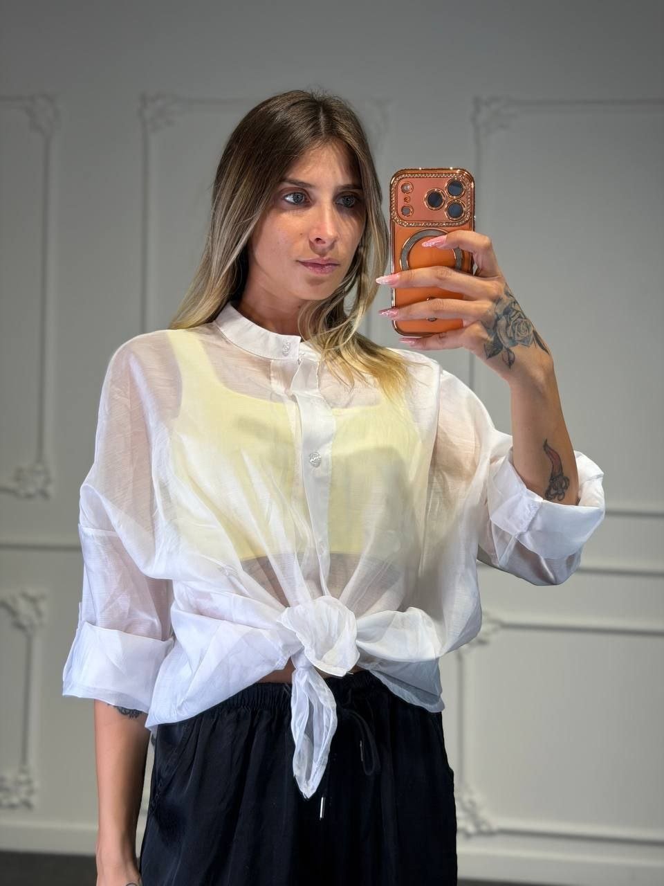 camicia crystal velata - Dverso Fashion