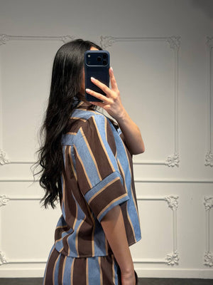 camicia lino a righe - Dverso Fashion