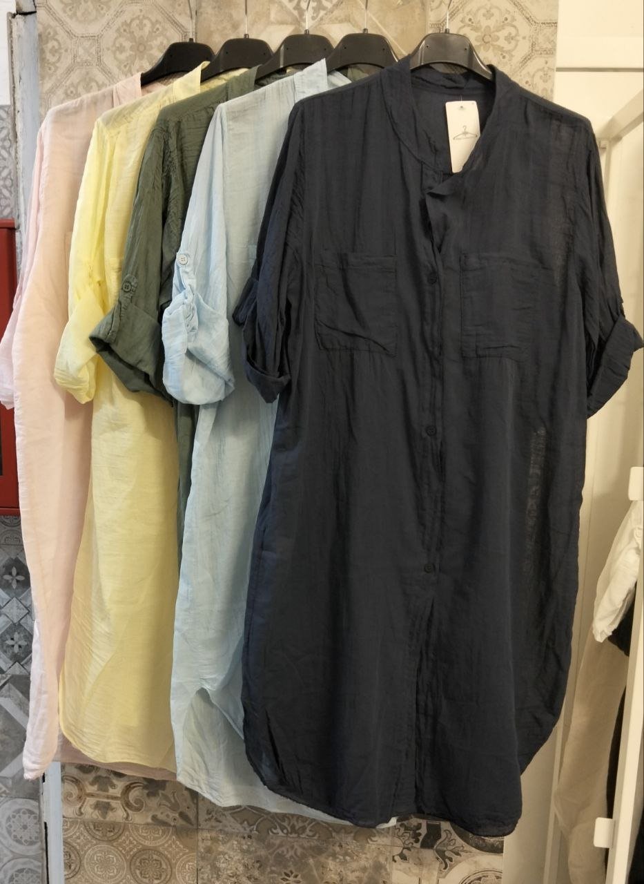 camicia lino lunga - Dverso Fashion
