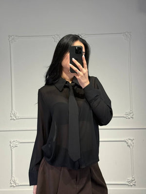 camicia velata con cravatta - Dverso Fashion