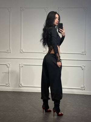 coordinato tuta allison con body sgambato - Dverso Fashion