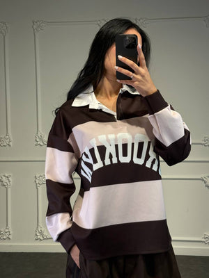 felpa brooklyn a righe - Dverso Fashion