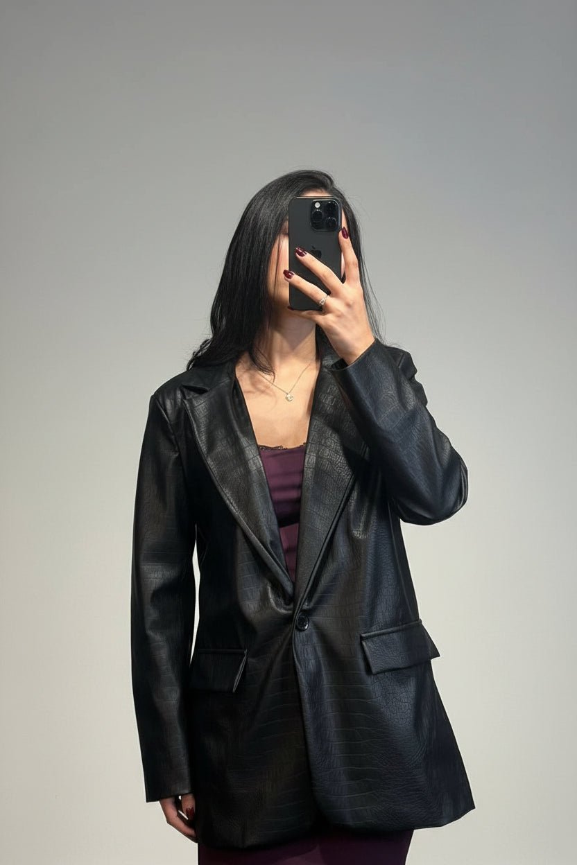 Giacca Blazer over leather - Dverso Fashion