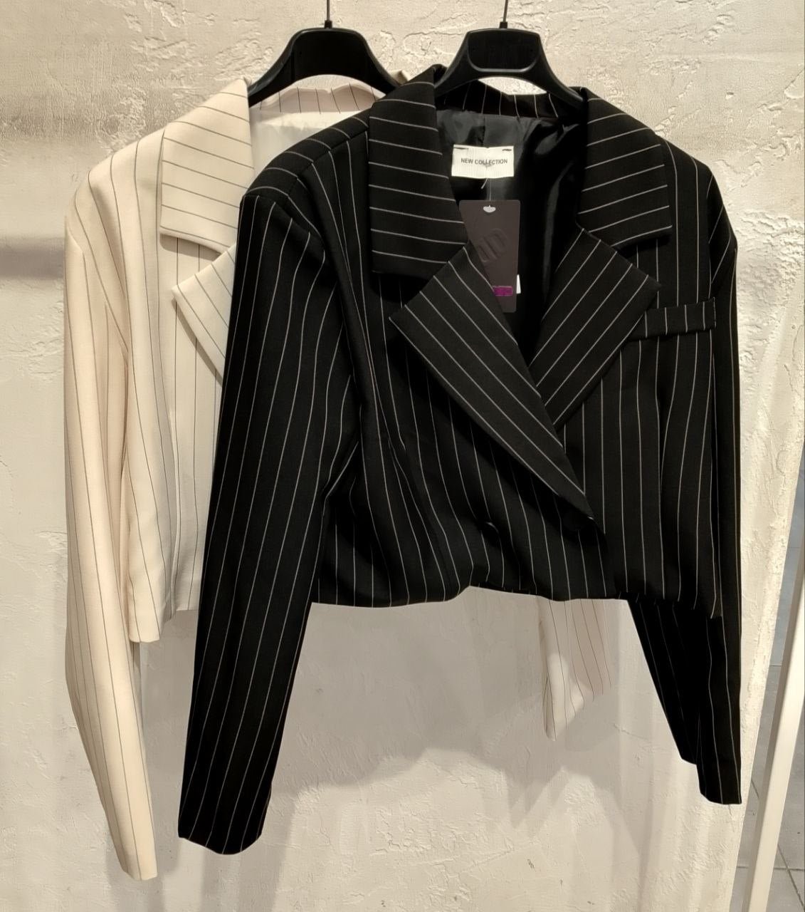 giacca crop gessata - Dverso Fashion