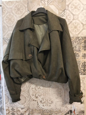 giacchetto cropped scamosciato - Dverso Fashion