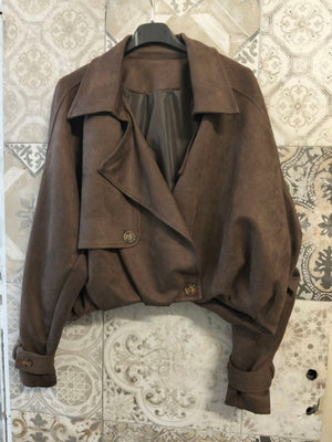 giacchetto cropped scamosciato - Dverso Fashion