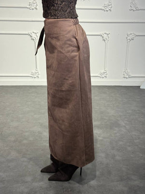 Gonna con spacco scamosciata - Dverso Fashion