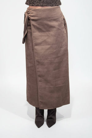 Gonna con spacco scamosciata - Dverso Fashion