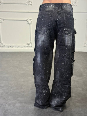 jeans cargo glitter - Dverso Fashion