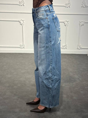 jeans con tasca glitter leopardata - Dverso Fashion