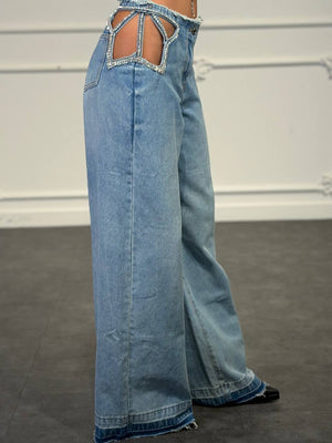 jeans cut glam - Dverso Fashion