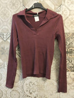 maglia a costine con colletto - Dverso Fashion