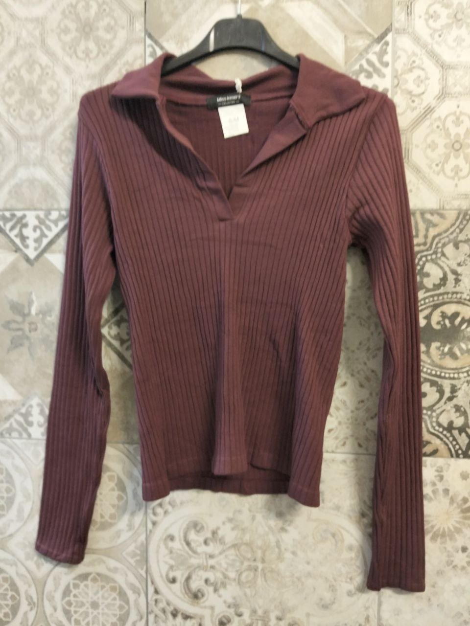 maglia a costine con colletto - Dverso Fashion