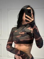 maglia a fantasia crop - Dverso Fashion
