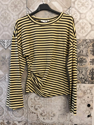 maglia a righe avvitata con manica a campana - Dverso Fashion