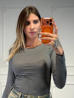 maglia a righe piccole - Dverso Fashion