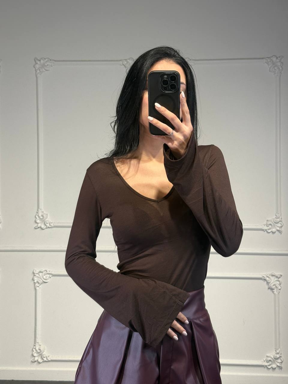 maglia basic scollo a v - Dverso Fashion