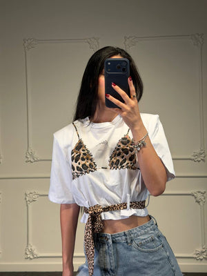 maglia leo con cinta - Dverso Fashion