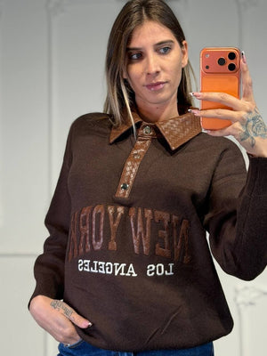 maglia new york in lana - Dverso Fashion