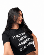 maglia scritte crop - Dverso Fashion