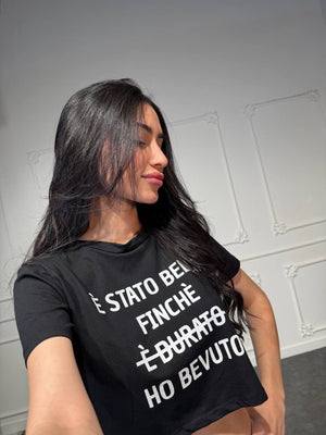 maglia scritte crop - Dverso Fashion