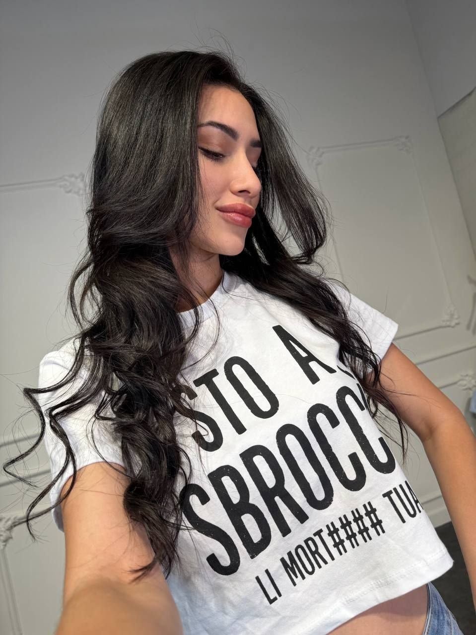 maglia scritte crop - Dverso Fashion