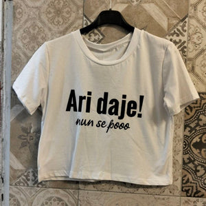 maglia scritte crop - Dverso Fashion