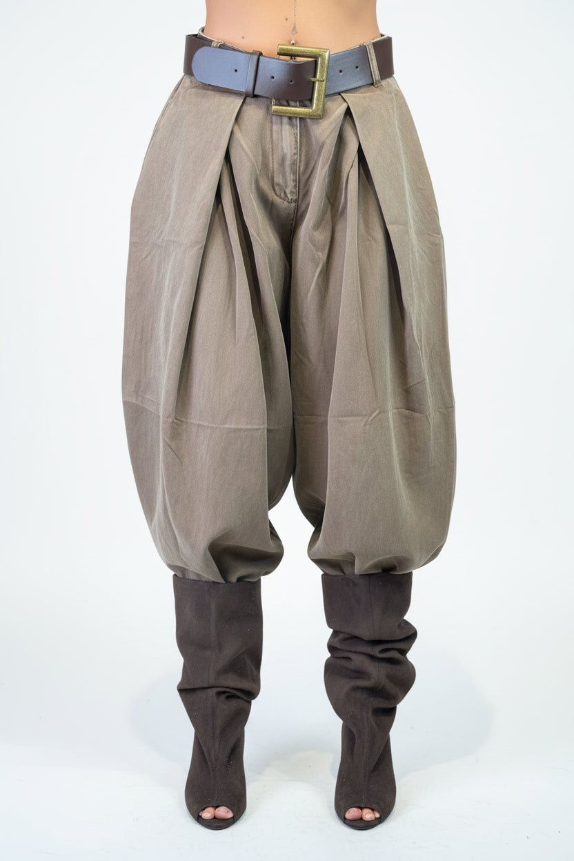 pantalone a banana brown - Dverso Fashion