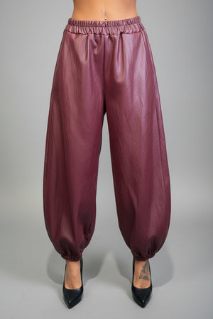 pantalone balloon in pelle - Dverso Fashion