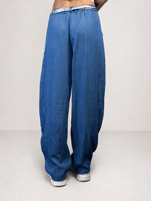 pantalone con cinta foulard - Dverso Fashion