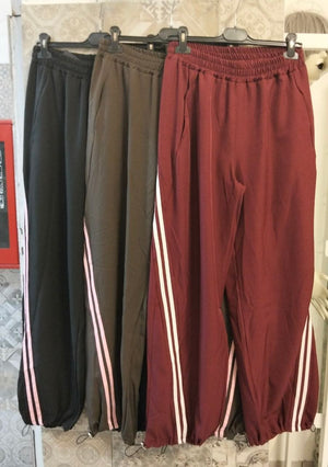 Pantalone jogger con bande laterali a contrasto - Dverso Fashion