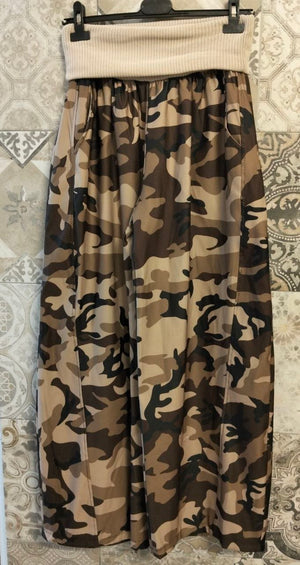 pantalone mimetic con fascione - Dverso Fashion