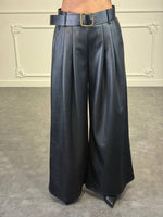 pantalone office in pelle - Dverso Fashion