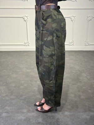 pantalone solid con cinta - Dverso Fashion