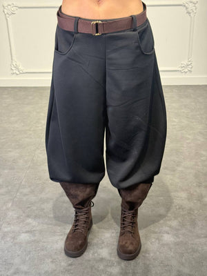 pantalone tessuto tuta noemi con cinta - Dverso Fashion