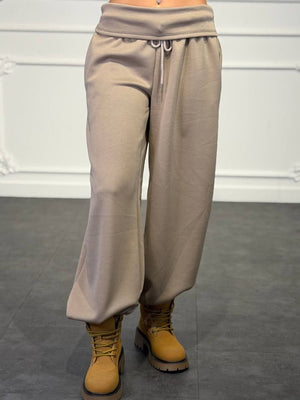 pantalone tuta con risvolto - Dverso Fashion