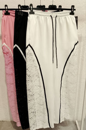 pantaloni con pizzo - Dverso Fashion