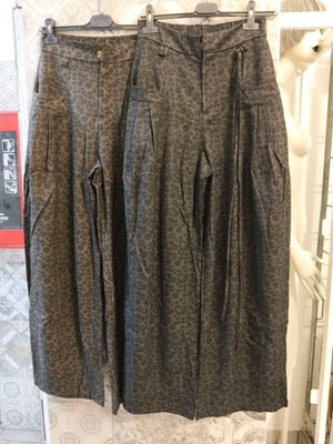 pantaloni palazzo animalier - Dverso Fashion