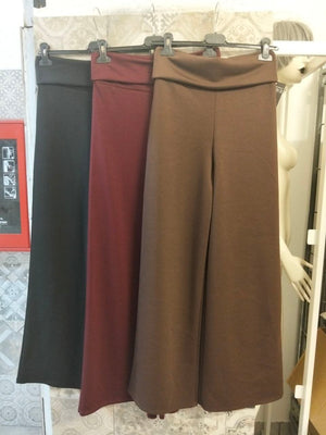 Pantaloni palazzo con vita alta e fascia risvoltata - Dverso Fashion